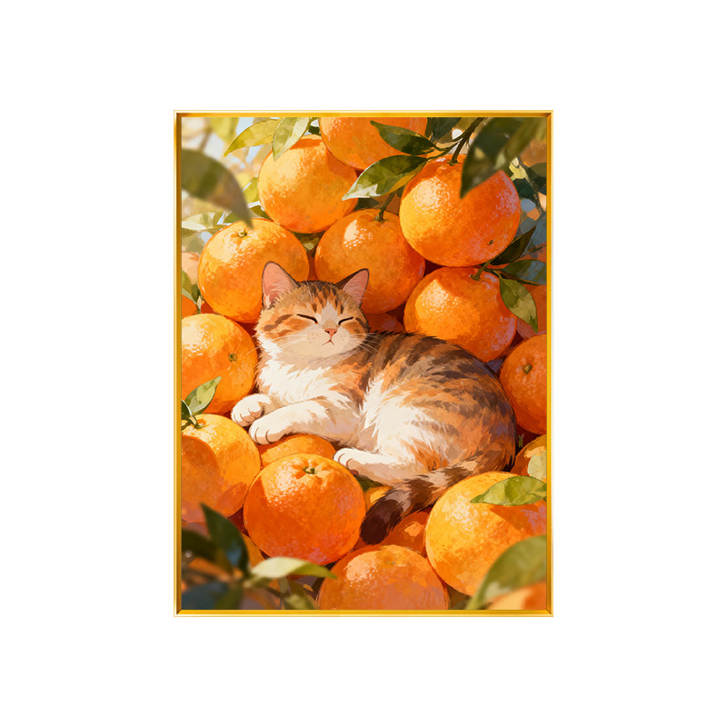 橘子里的橘猫十字绣2026新款动物满绣新手精美印花手工绣全绣