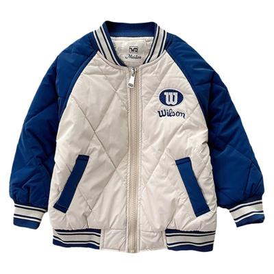 加绒棒球服外套冬季男童夹棉棉服