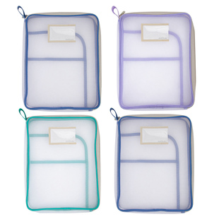 NATAMI奈多美补习袋手提拎书袋分类收纳透明大容量资料袋初中高中学生补习班作业文件袋拉链式分科目收纳袋