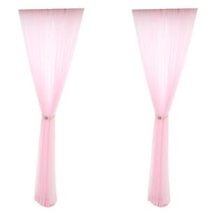 卧室飘窗窗帘纱帘公主风透光粉色美容院纱幔阳台雪纺纱隔断帘轻奢