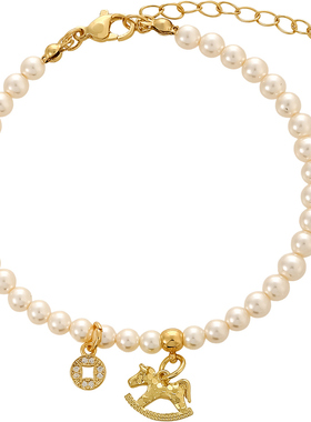 沙金碎碎冰小马钱币珍珠串珠手串