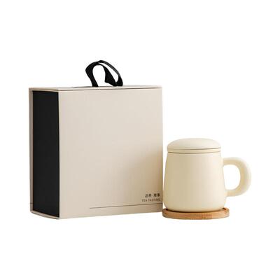 奶油黄简约现代泡茶杯