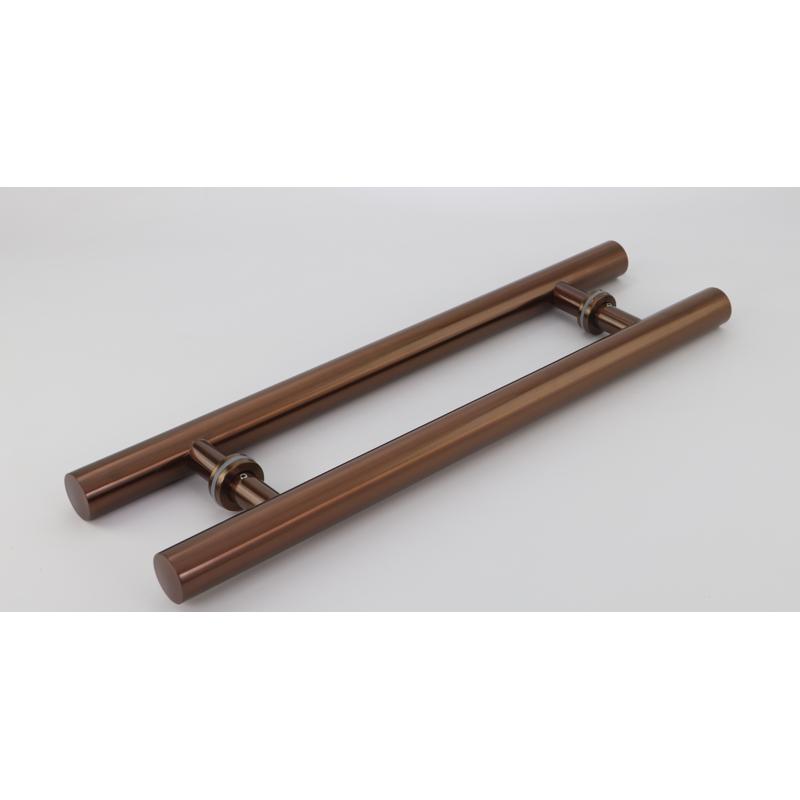 无框玻璃门拉手有框门圆管不锈钢酒店大门把手黑黄钛金玫瑰金拉丝