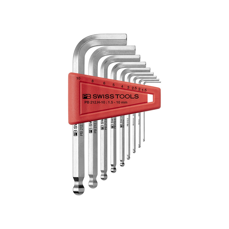 PBSwissTools瑞士工具PB212H内六角扳手不锈钢球头常规款镀铬套装