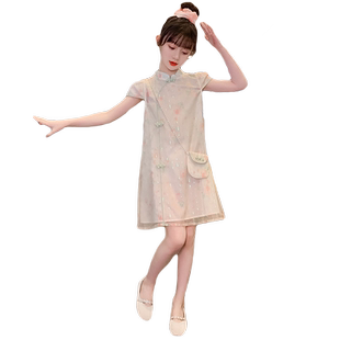 女童旗袍连衣裙夏装2026新款儿童汉服中国风女孩裙子夏季洋气薄款