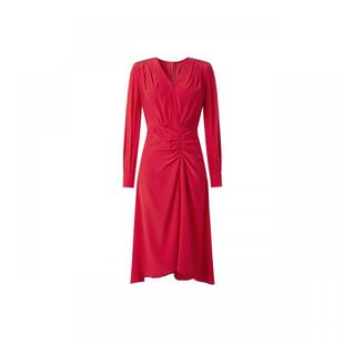 【商场同款】IMM尹默女装秋桑蚕丝垂感V领纽结连衣裙