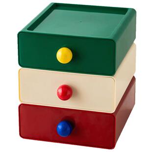 多巴胺玄关收纳盒入户门口放口罩钥匙摆件置物架抽屉式桌面整理盒