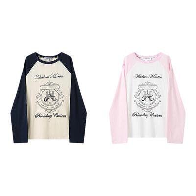 AndreaMartin拼色长袖防晒T恤