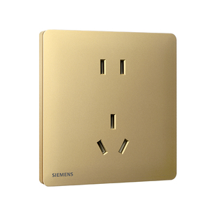 西门子开关插座面板哑光超薄灵煜香槟金五孔带开关家用磨砂板套餐