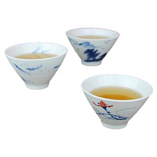 贵和祥促销青花瓷鱼碗  景德镇超值陶瓷品茗功夫杯 茶水杯子建盏
