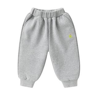 右欧儿童卫裤加绒男童女童运动裤休闲风洋气冬季新款童装束脚裤子