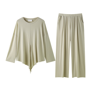 曼系“时髦尖子生”莱赛尔春夏季睡衣女宽松慵懒长袖懒人外穿套装