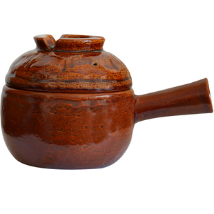 小葵川町屋 日本原装进口信乐烧六锅窑满釉陶土一人食小奶锅砂锅