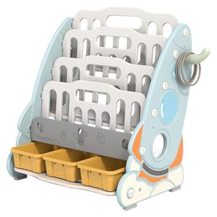 火箭儿童书架简易家用落地宝宝玩具收纳架幼儿园图书架塑料绘本架