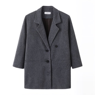 betu百图高级感加厚羊毛大衣2024年冬季新款中长款双面呢子外套