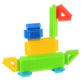 幼儿园婴儿童启蒙刺刺鬃毛积木益智拼装玩具男孩宝宝女感统刺拼插