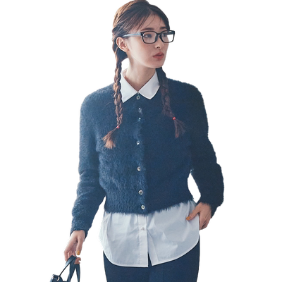 组曲仿皮草针织开衫女士毛绒软糯短款KRWXSW0451日系轻奢ONWARD