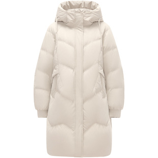 坦博尔奥莱正品清仓羽绒服女时尚冬季中长款连帽休闲时尚外套冬