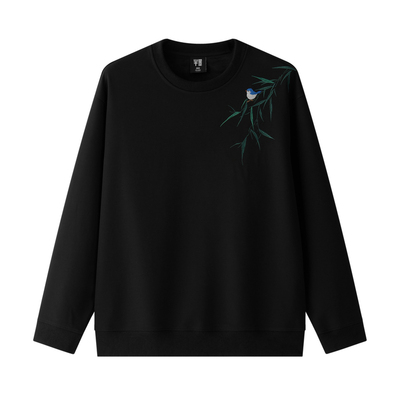 半墨大码男装加绒卫衣男2025冬季新款宽松加肥加大中国风绣花外套