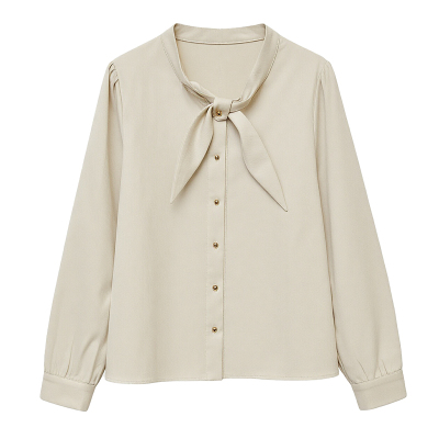 DM100大码百分百女装微胖mm冬季气质法式兔耳领内搭正肩显瘦衬衫