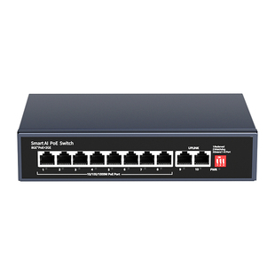 鹏迪 8口标准POE网络交换机千兆百兆智能4口16口24口30W大功率防雷48V供电摄像头监控看门狗SFP模块