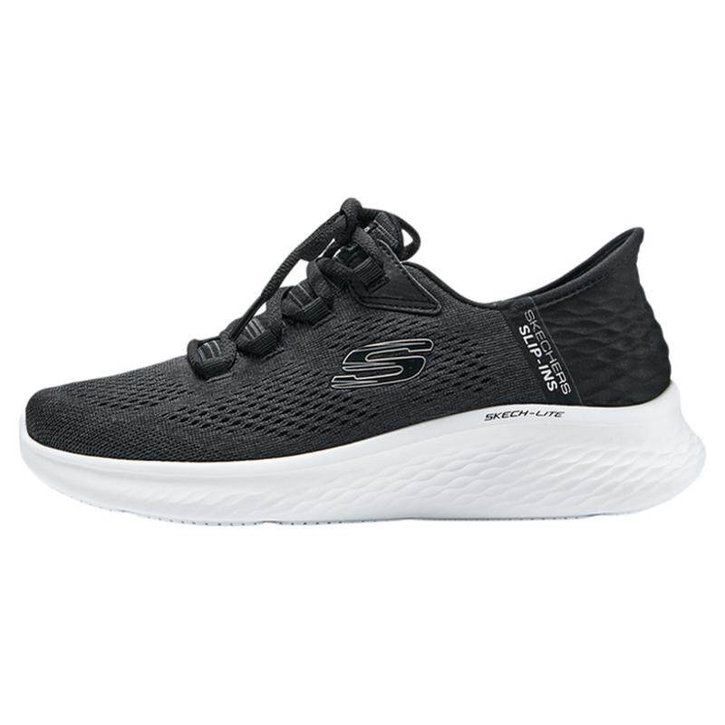 闪穿鞋Skechers斯凯奇春秋季新款女网面透气休闲运动一脚蹬跑步鞋