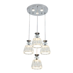 现代简约轻奢水晶四头/单头家用餐厅床头吧台过道LED创意饭厅吊灯