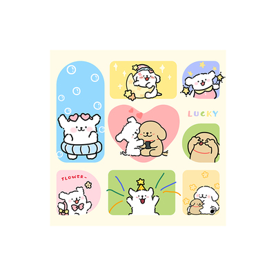 线条小狗卡通皮革卧室床头柜桌垫