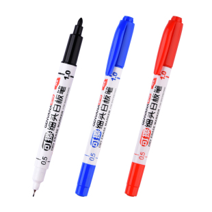 金万年0.5 1.0mm极细白板笔可擦特细托福考试细干擦笔写字板gre小迷你控笔草稿板专用笔双头细头可擦白板笔