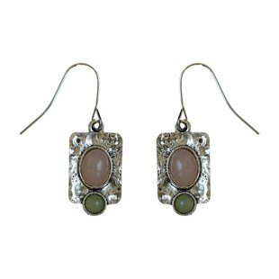 Vintage古着Ancient silver emerald earrings复古耳饰