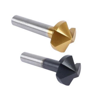 120度直柄倒角刀纳米涂层镀钛单三刃锪钻倒角器铣刀不锈钢倒角刀