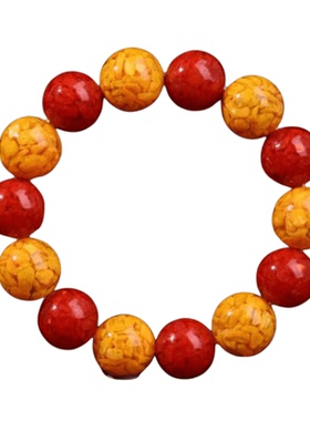 保真朱砂手串雄黄手串镇静安神助睡眠转运佛珠情侣手链男生日礼物