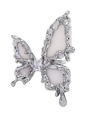 HeuteStudio 【暗纱】超闪高级感新中式甜酷夸张蝴蝶锆石开口戒指