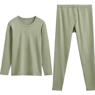 红豆绒保暖内衣套装女A类色纺磨毛中厚棉花糖H3棉毛衫男秋衣秋裤