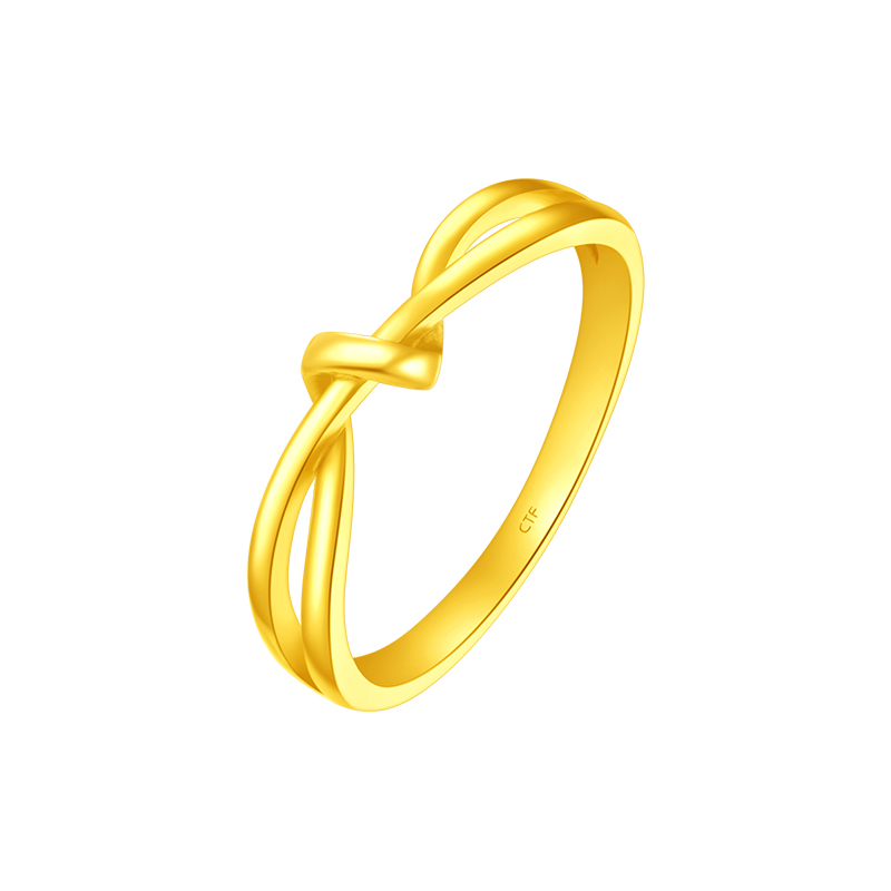 周大福ING愛無盡扭結(jié)足金黃金戒指女計(jì)價(jià)F230626禮物官方