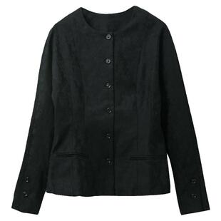 高阶米兰柜 无可挑剔~定制雕提蔓莲厚质防风收腰圆领短外套KAKA特