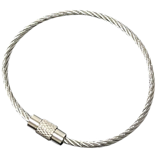 多用途加粗钢丝圈钥匙扣防丢钢丝绳锁扣挂件开口圈环钥匙链收纳串