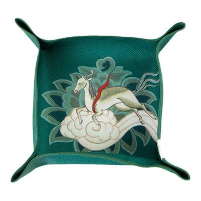 爱奇葩新中式杂物收纳筐茶桌茶几桌面零食化妆品收纳储物盒可定制