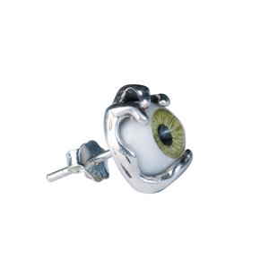 YUKI纯银耳钉男女情侣饰品天使恶魔朋克哥特潮人单只眼球小众设计