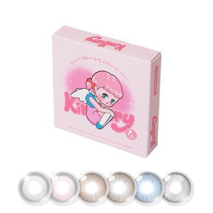 kirafairy韩国美瞳半年抛2片灰蓝棕显色大小直径隐形眼镜雨后清澈