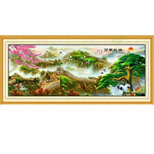 万里长城2026新款手工刺绣打发时间十字绣线绣高级感客厅中国名画