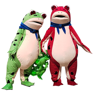 青蛙卡通人偶服装网红癞蛤蟆充气人穿行走表演道具搞笑孤寡玩偶服