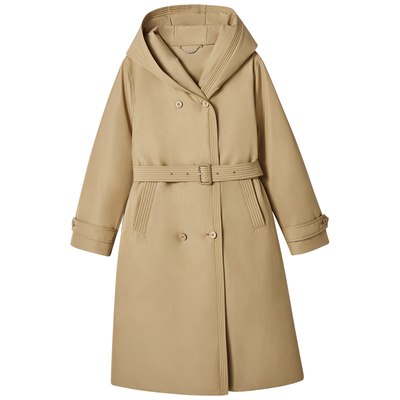 商场同款PURE TOUCH女装25冬新款鹅绒服长款连帽系带三防羽绒服