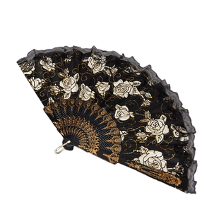 头号家！无聊了玩一下暗黑扇子!蕾丝  暗黑 工艺扇子