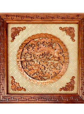 工艺桃木墙壁挂饰中式风