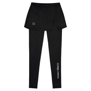 韩国佩极羽毛球服新款女九分裤修身显瘦透气速干运动假两件长裤裙