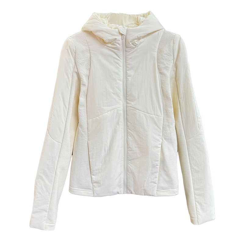 N货！拼接修身连帽棉服外套
