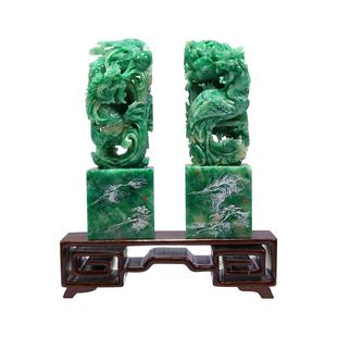 南阳独山玉印章小摆件龙凤印章大师作品满色收藏级玉料礼盒包装