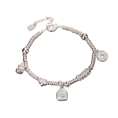 足银星辰币语手链女款纯银手串财富平安小众轻奢首饰送女友闺蜜