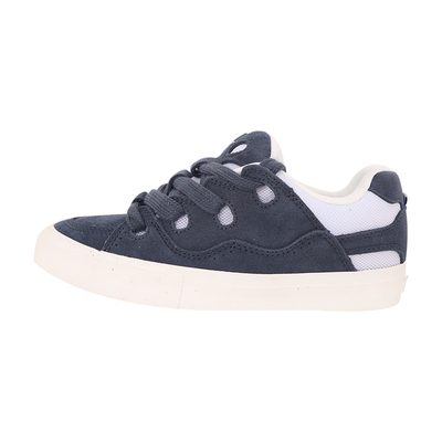 顽刻深蓝色复古拼接情侣滑板鞋